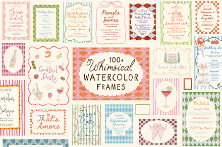 Whimsical Watercolor Frames Bundle, an Object Graphic by Ayya Studio