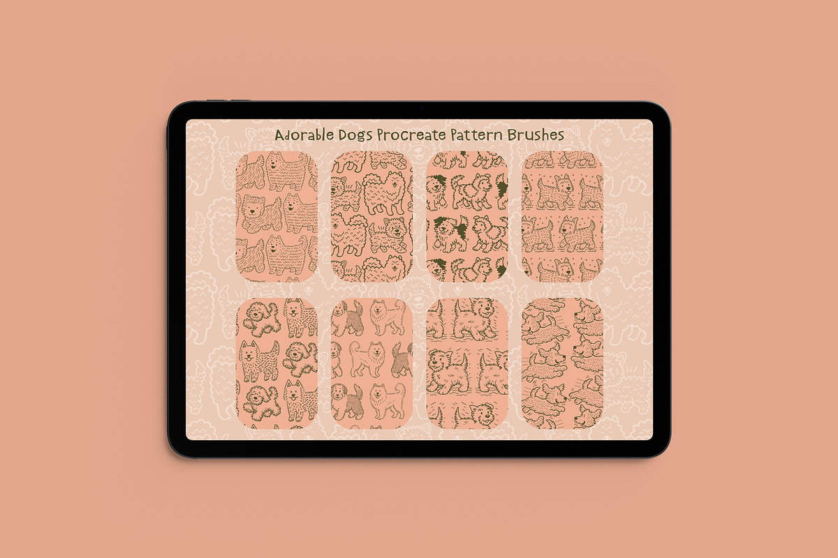 Adorable Dogs Procreate Patterns, a Brush Add-On by Heather Green Designs (Photo 1 of 8)
