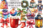 Merry & Bright Christmas Clipart, an Illustration by Daily.Designs (Thumbnail 1 of 3)