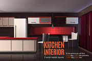 Kitchen Realistic Interior, a Decorative Illustration by Macrovector