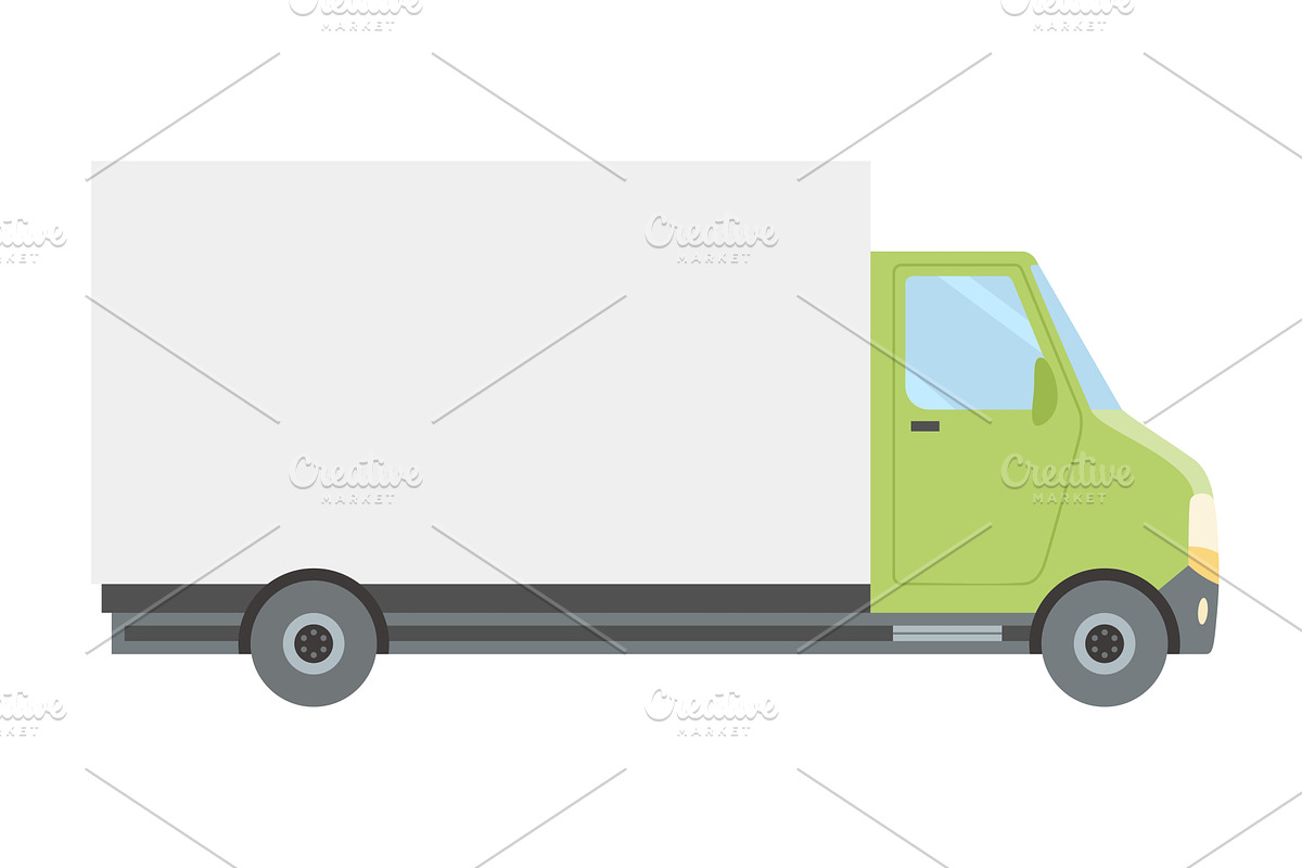 A pixel art of a green delivery, a Transportation Illustration by the8monkey