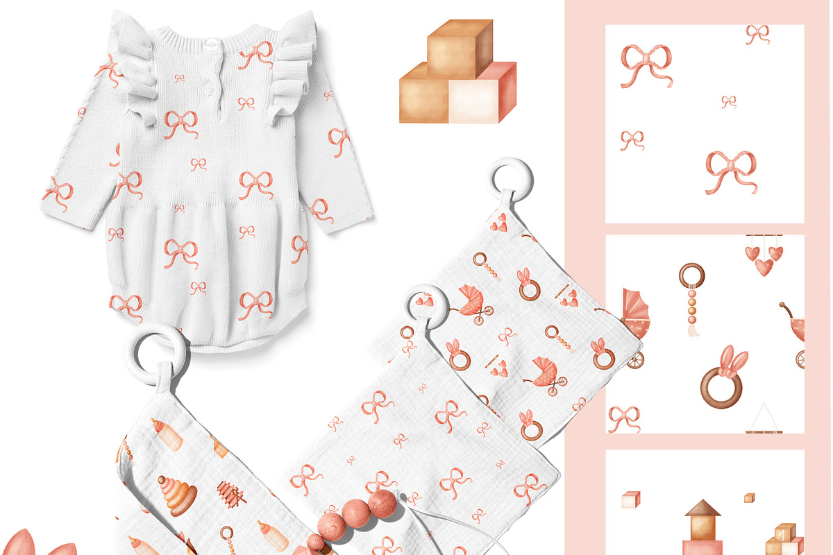 NEWBORN baby illustration & patterns, an Animal Illustration by Linerisyart (Photo 8 of 16)