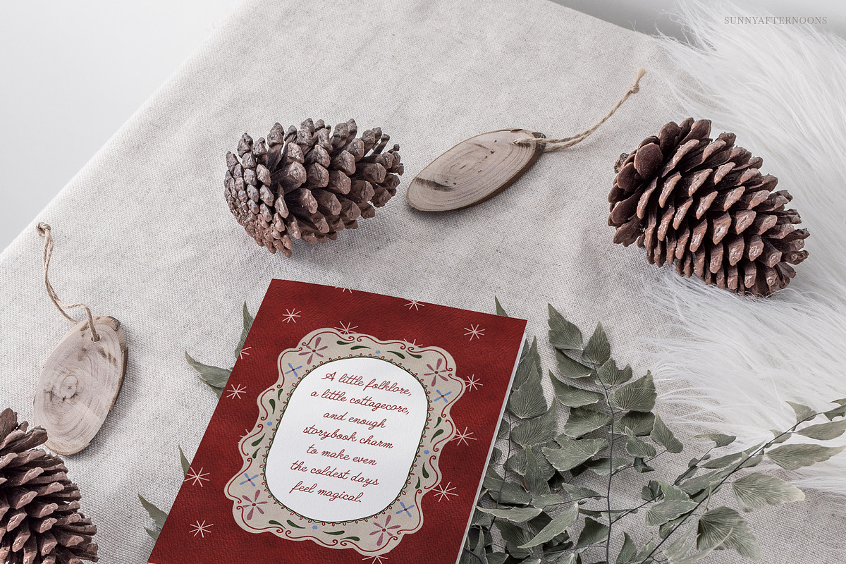 Winter FOLK Frames & Backgrounds, a Decorative Illustration by SunnyAfternoons (Photo 5 of 15)