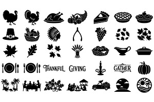 Thanksgiving Silhouette Bundle. SVG