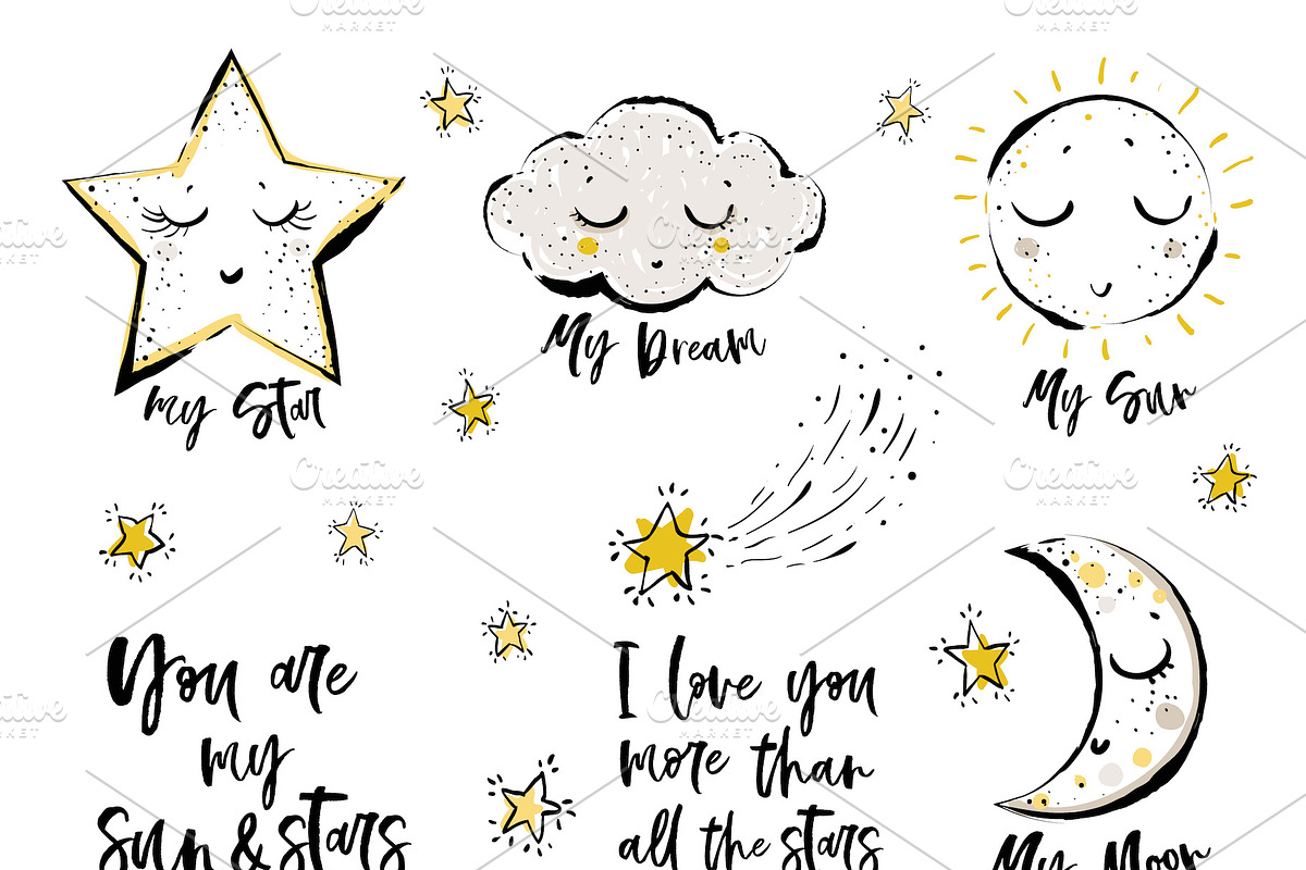 Goodnight Kid Elements & 70 Patterns, a Pattern Graphic by Sopelkin (Photo 2 of 10)