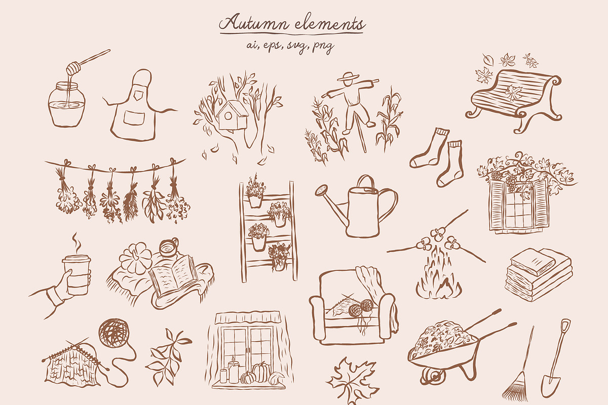 Warm & Whimsy Autumn Hand-Drawn Fall, a Seasonal Illustration by Designwork (Photo 4 of 8)