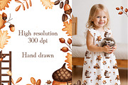Cozy Autumn - baby clipart & pattern, a Seasonal Illustration by Linerisyart (Thumbnail 3 of 16)