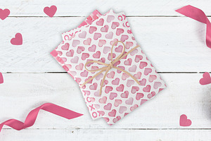 Watercolor Valentine Hearts Patterns