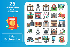 City Exploration 25 Line Filled Icon, an Icon by Pexelpy