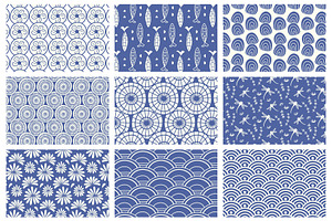 36 Japanese Seamless Vector Patterns