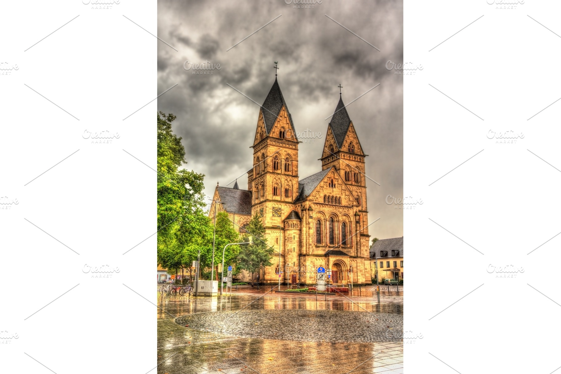 Herz-Jesu-Kirche, a church in Koblenz, Germany, an Architecture Photo by Leonid Andronov