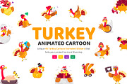 Animated Turkey Cartoon Stickers, a Duotone Icon by Vectors Market (Thumbnail 1 of 3)