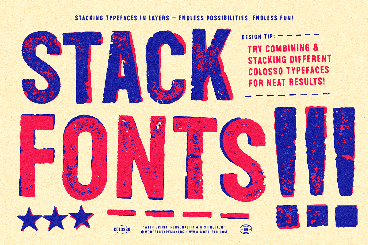 Colosso Display Font Collection, a Sans Serif Font by More Etc. Studios (Photo 15 of 19)