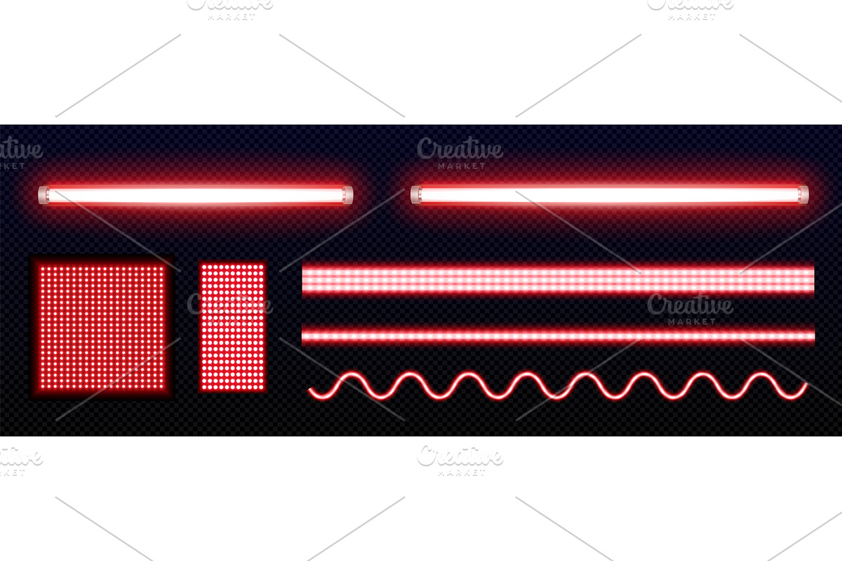 Led light strip collection with red, a Technology Illustration by art PVP - market