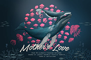 Family of whales, an Animal Illustration by Isbela  (Thumbnail 1 of 6)