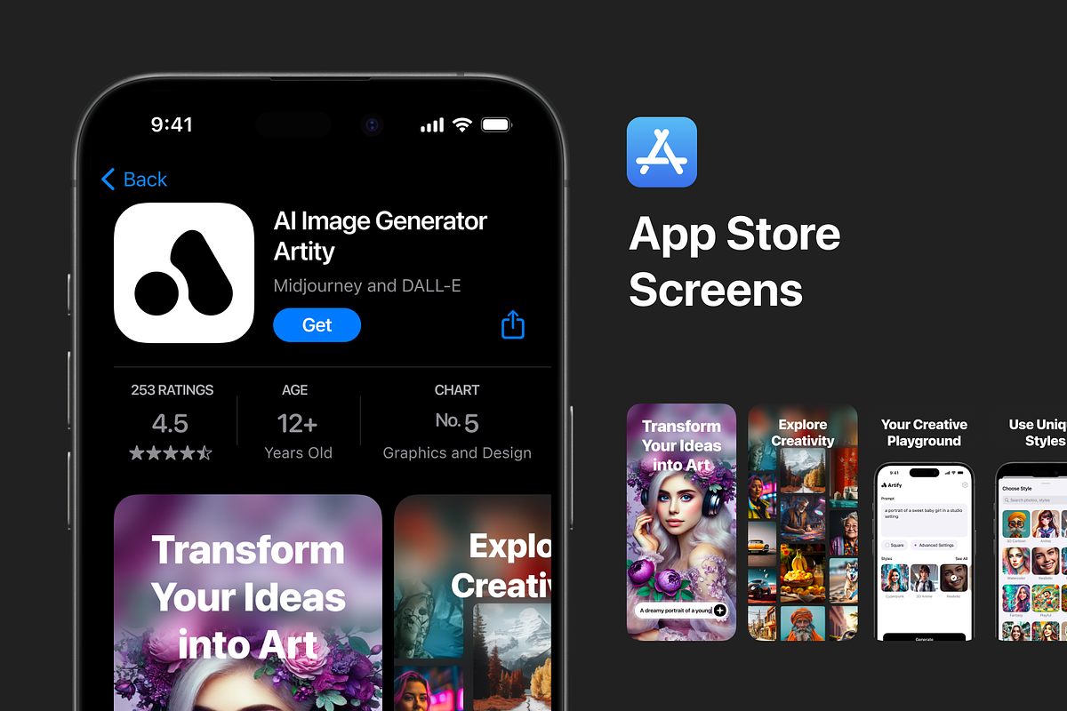 AI Image Generator iOS App Template, an App Template by iosipratama (Photo 6 of 6)