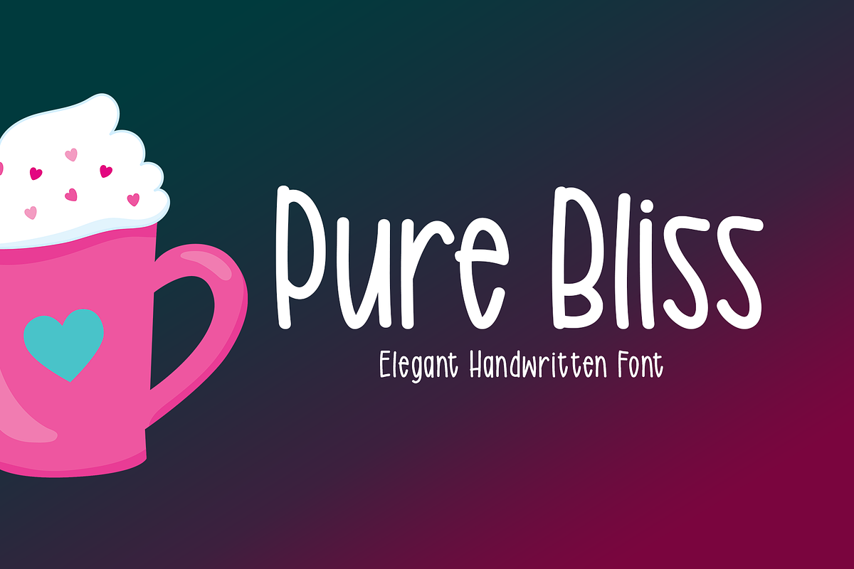 Pure Bliss Typeface, a Handwritten Font by Seemly Fonts (Photo 1 of 6)