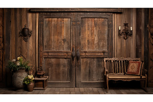 wooden interior front door ai, a Background Photo by pikepicture