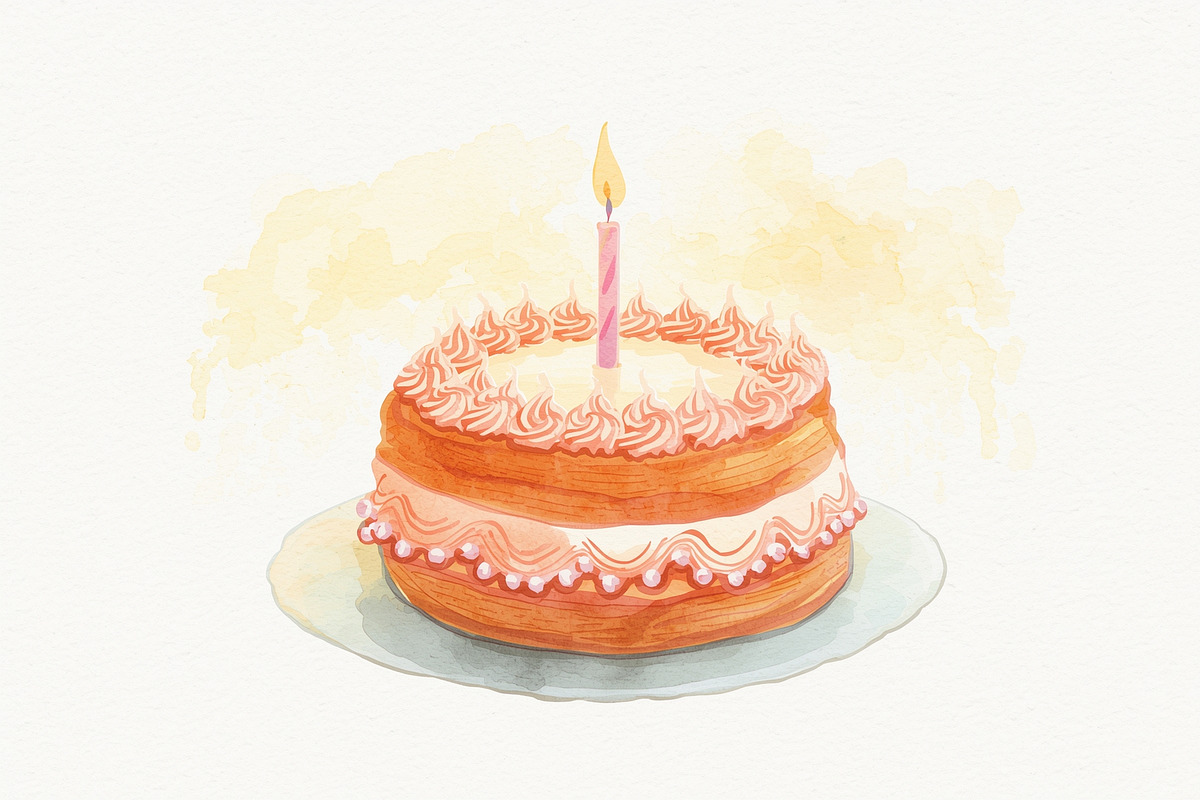watercolor birthday watercolor birth, an Illustration by Creativeshirt (Photo 4 of 16)