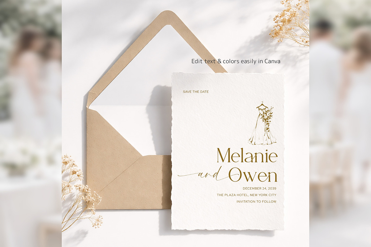 Modern Minimal Save Date Canva bd010, an Invitation Template by TyphoonStudio (Photo 7 of 10)