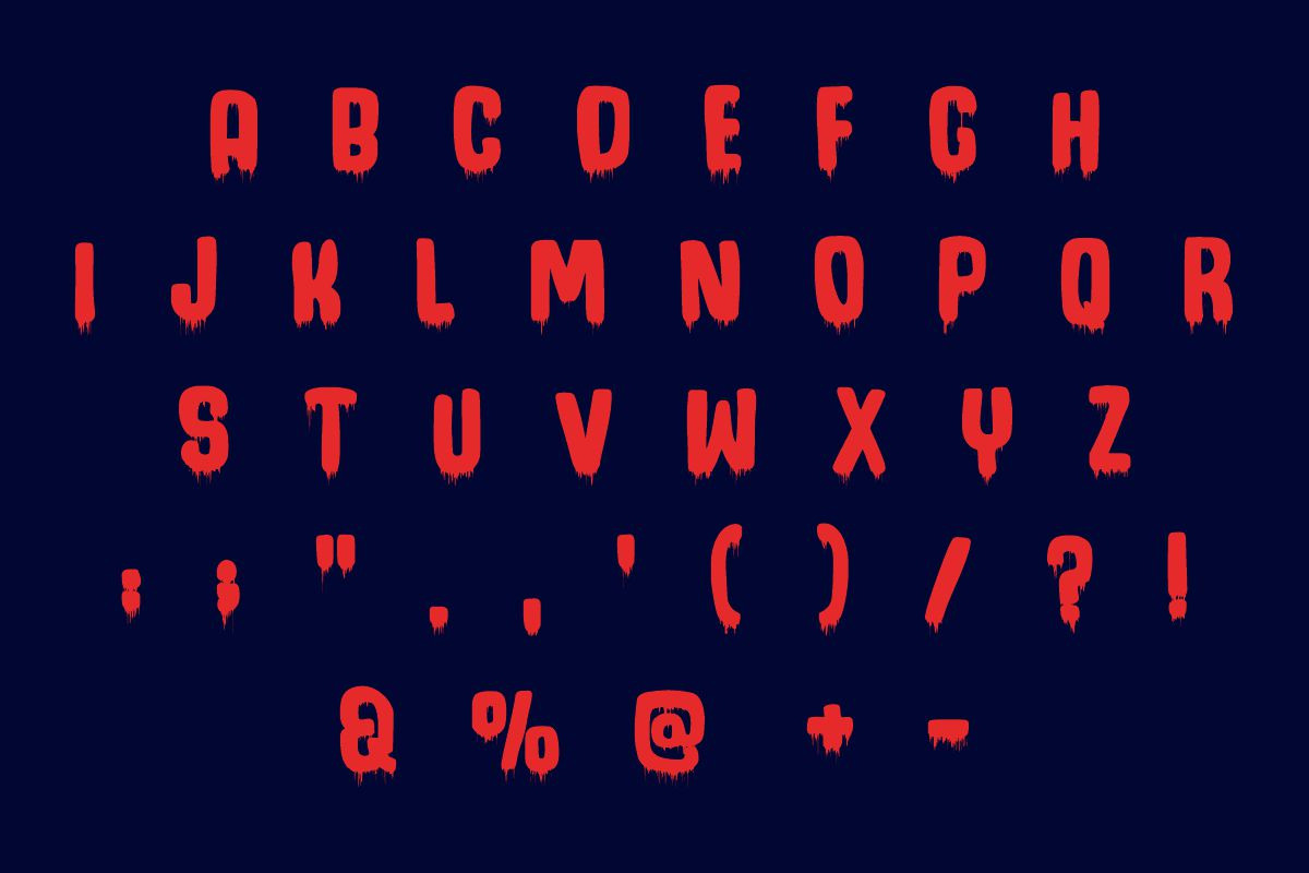 Zombies Gothic Scary Horror Font, a Blackletter Font by Fourteen Letter (Photo 4 of 8)