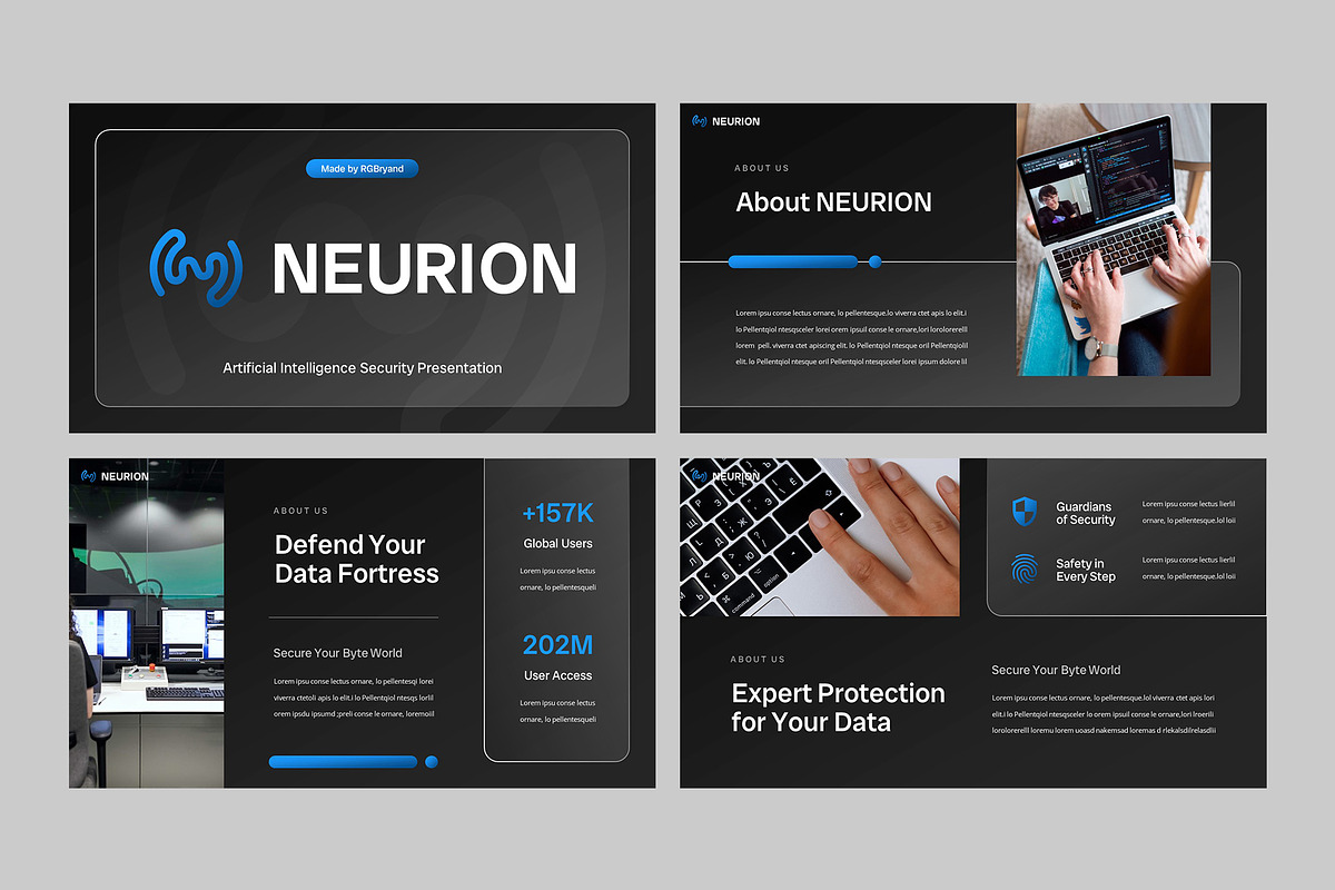 NEURION - AI Security Google Slides, a Presentation Template by rgbryand (Photo 2 of 9)