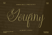 Youfiny Script Fonts, a Script Font by mahstudios (Thumbnail 1 of 11)