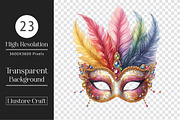 Colorful Carnival Mask Clipart PNG, a Work Illustration by Dream Creation (Thumbnail 3 of 3)