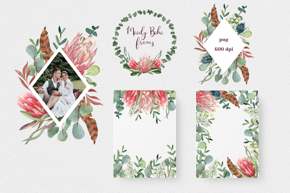 Moody Boho Florals Watercolor, a Decorative Illustration by Catch the Dream Art (Photo 6 of 17)