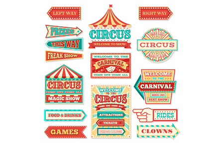 Old carnival circus banners and, a Background Graphic by Valerie Bodnar