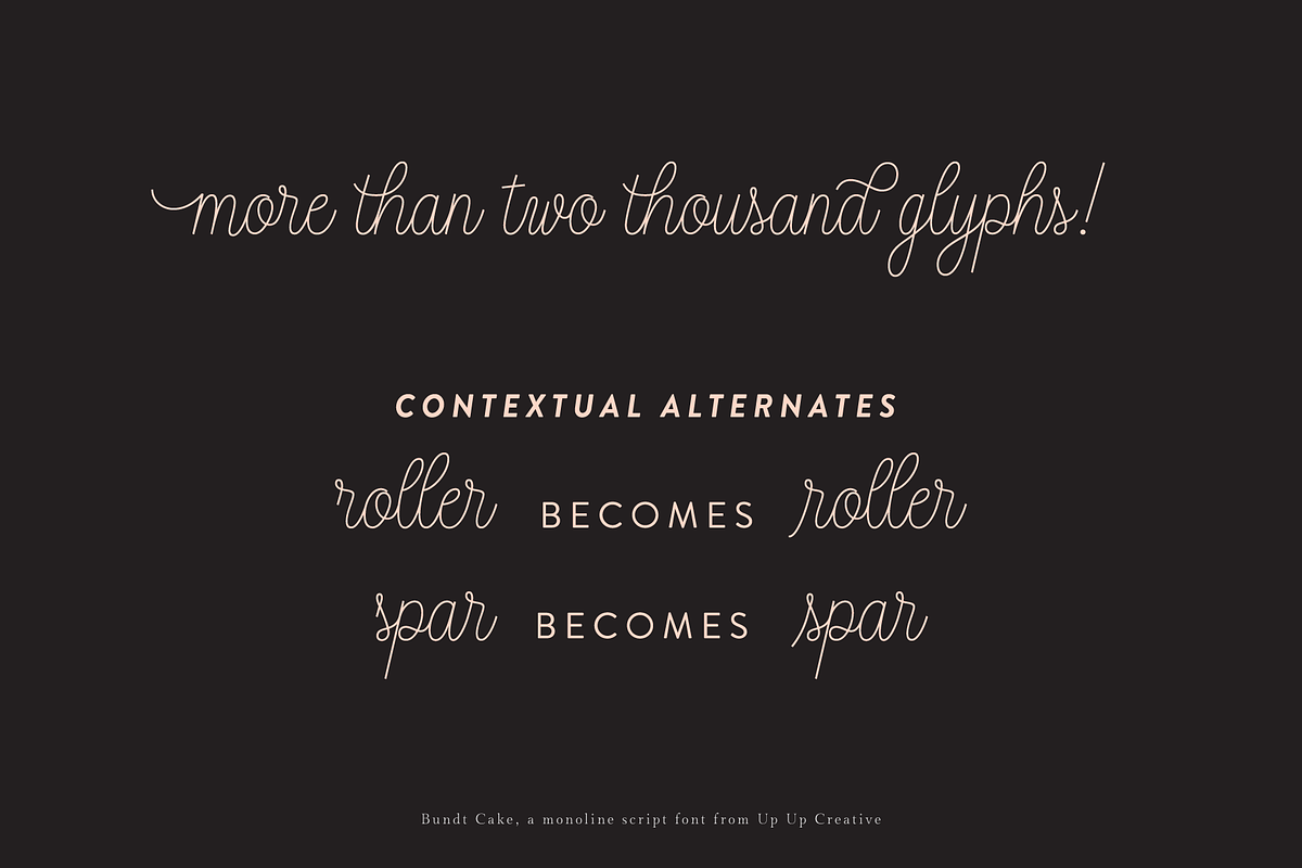 Bundt Cake Script Font, a Script Font by Up Up Creative (Photo 5 of 15)