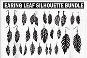 Leaf Earring Silhouette Bundle, a Graphic by balal (Thumbnail 1 of 11)
