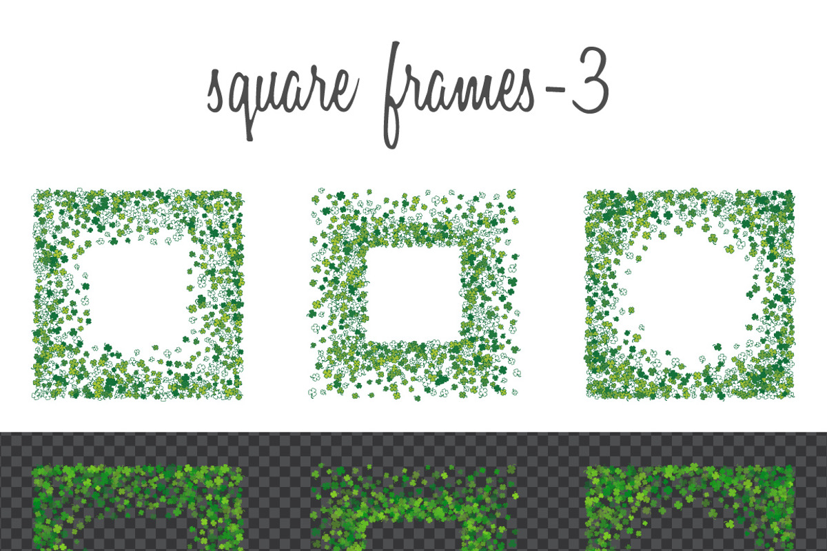 Green clover frames and borders, a Pattern Graphic by ekmelica (Photo 9 of 11)
