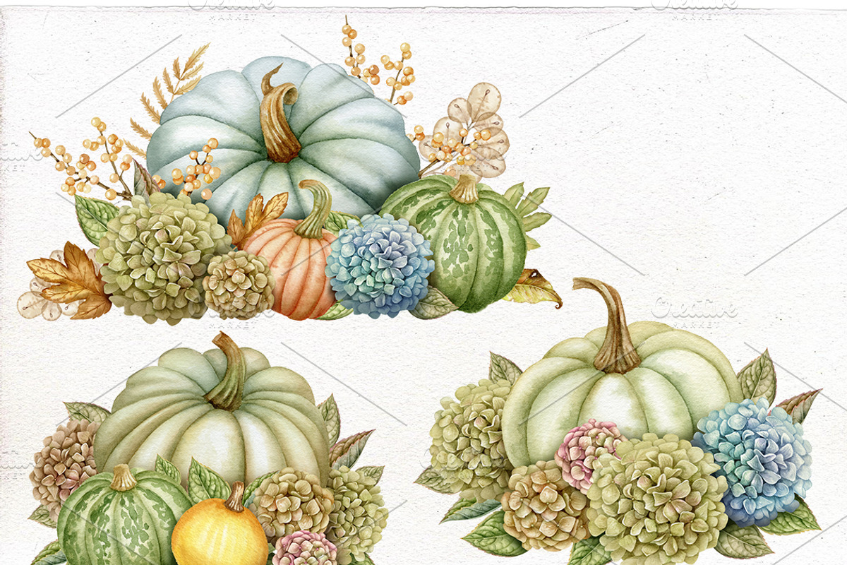 Thanksgiving watercolor Bundle., an Illustration by Mary (Photo 3 of 9)