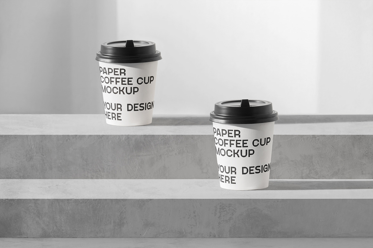 Paper coffee cup mock-up, a Cups & Container Mockup by eezo (Photo 2 of 5)