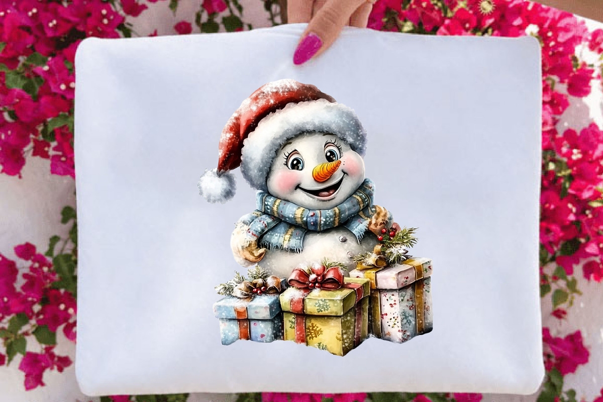Whimsical Christmas Snowman Clipart, a Seasonal Illustration by SVGArt (Photo 3 of 5)
