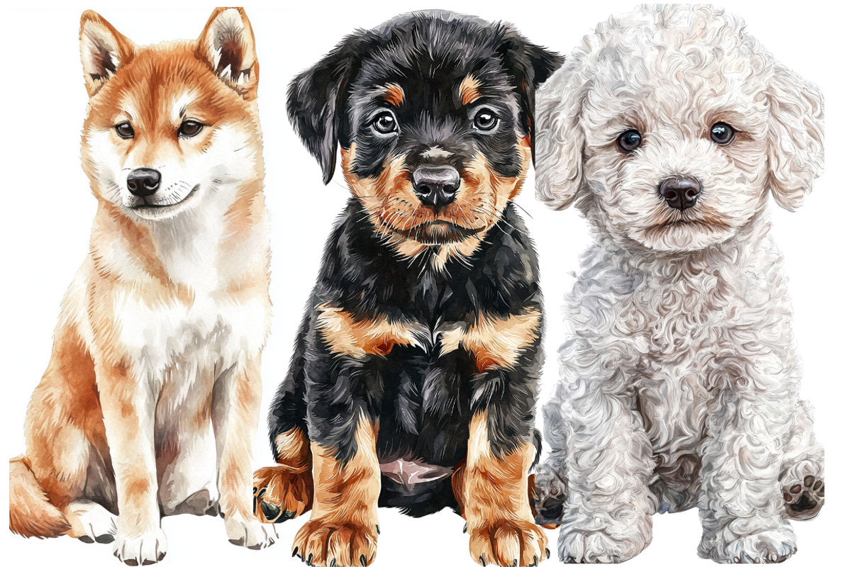 Watercolor Puppies Clipart, an Animal Illustration by PrintHaven Designs (Photo 6 of 10)