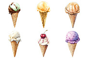 Summer Ice Cream Cones Clipart, an Illustration by Pixels.Craft (Thumbnail 6 of 6)