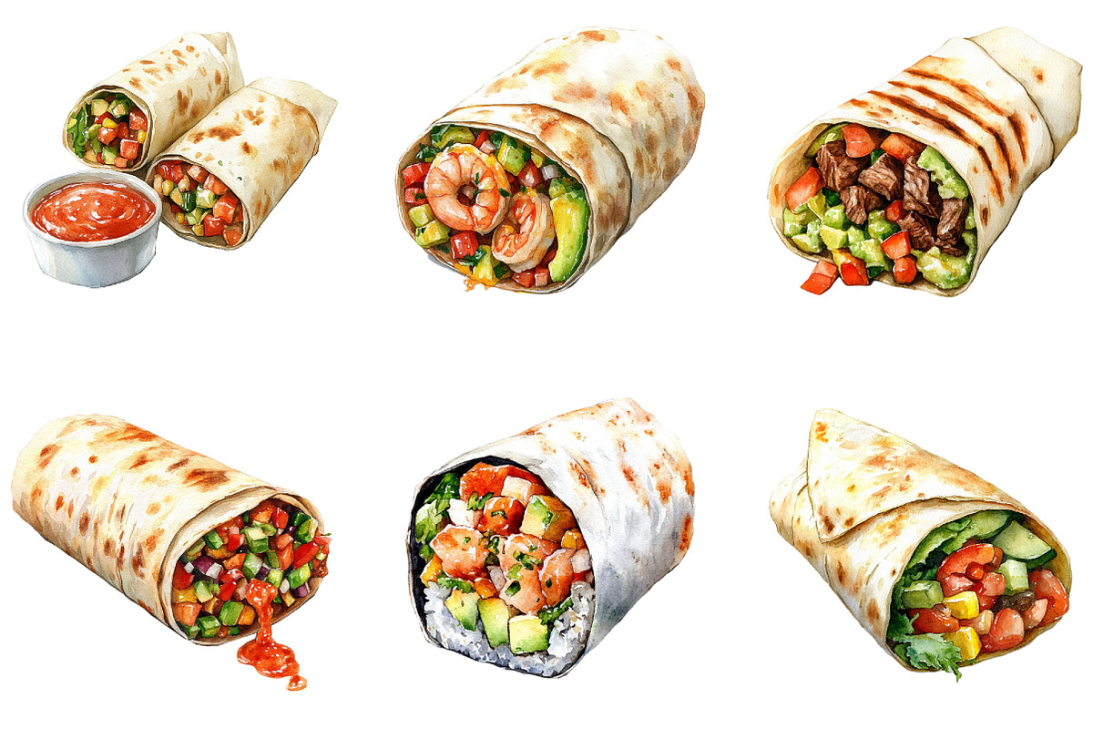 Burritos Sublimation Clipart, an Illustration by DreamArtGraphic (Photo 4 of 4)
