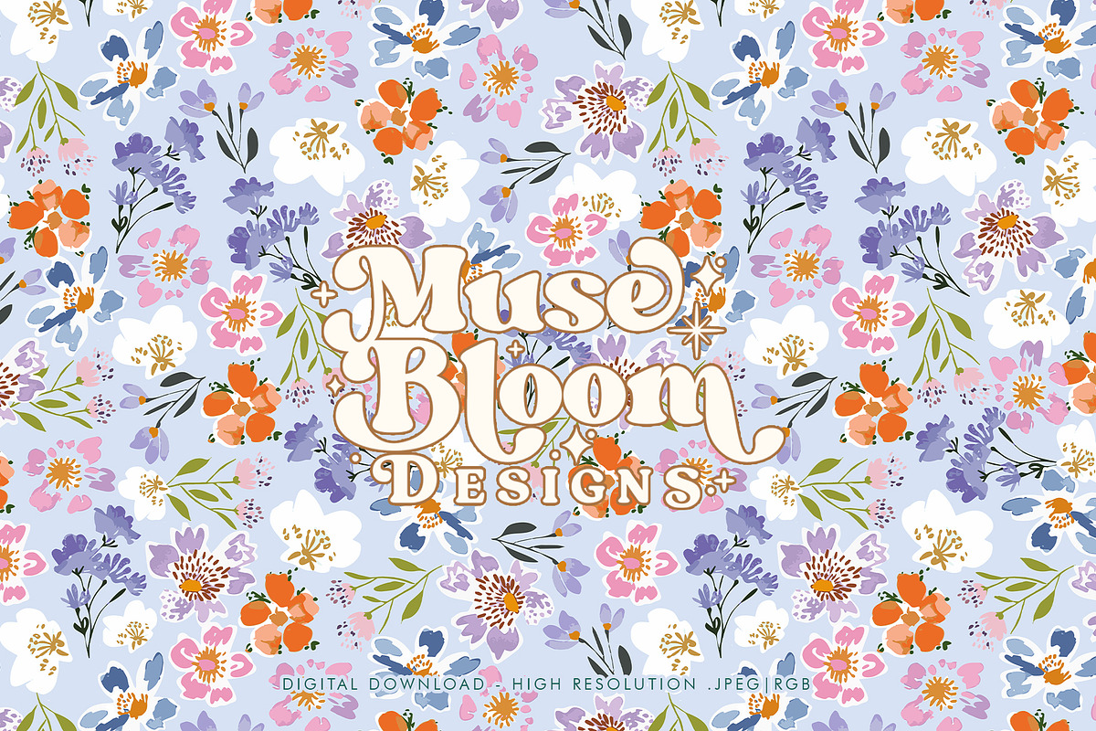 Floral Seamless Print -Spring Garden, a Pattern Graphic by MuseBloomDesigns (Photo 1 of 8)