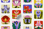 Abstract flowers, poster designs set, a Decorative Illustration by Good Studio (Thumbnail 6 of 8)