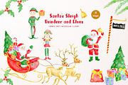 Santa's Sleigh Reindeer and Elf, an Illustration by Corner Croft (Thumbnail 1 of 9)