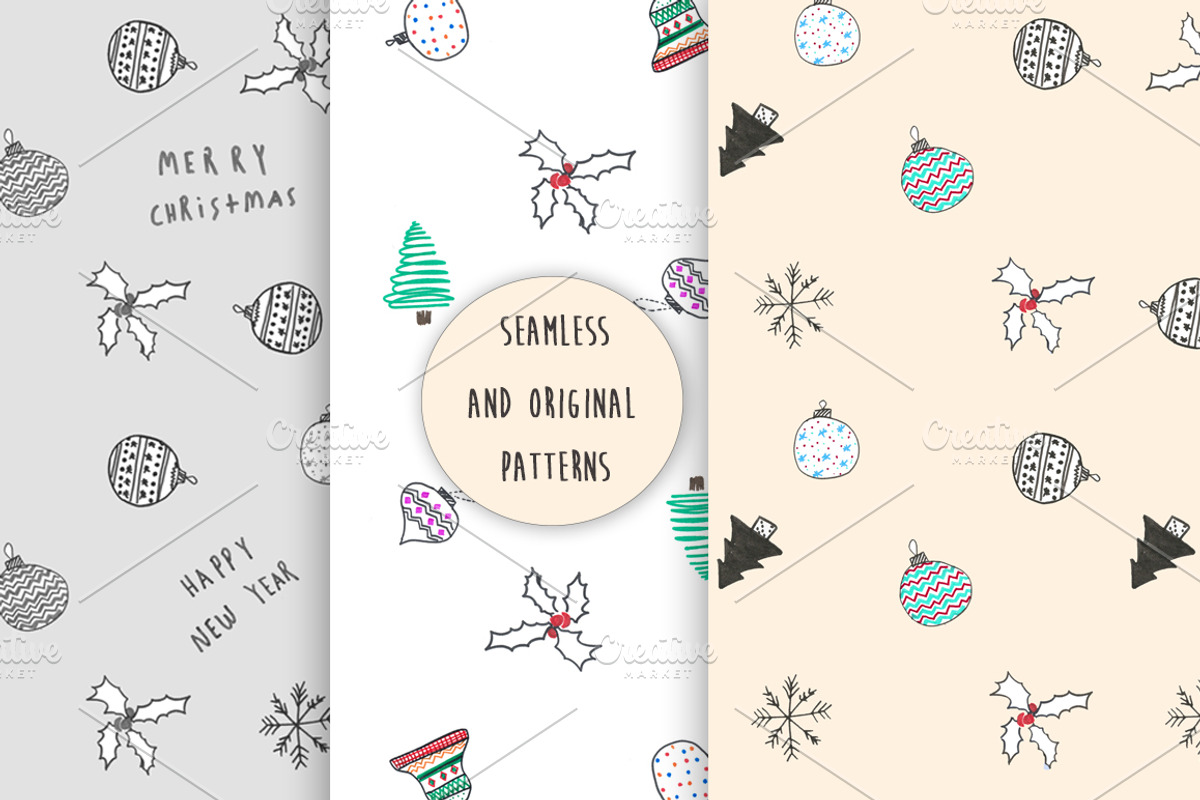 Hand Drawn Christmas Background, an Illustration by MaraquelaStudio (Photo 4 of 7)