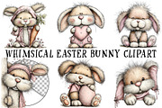 Whimsical Easter Bunny Clipart, an Illustration by OK Design (Thumbnail 2 of 6)