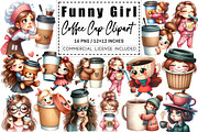 Watercolor Funny Girl Coffee Cup, a Graphic by CitraGraphics (Thumbnail 1 of 3)