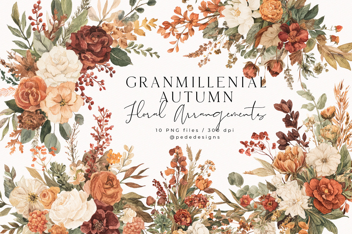 Grandmillenial Autumn Collection, a Seasonal Illustration by PeDe Designs (Photo 11 of 33)