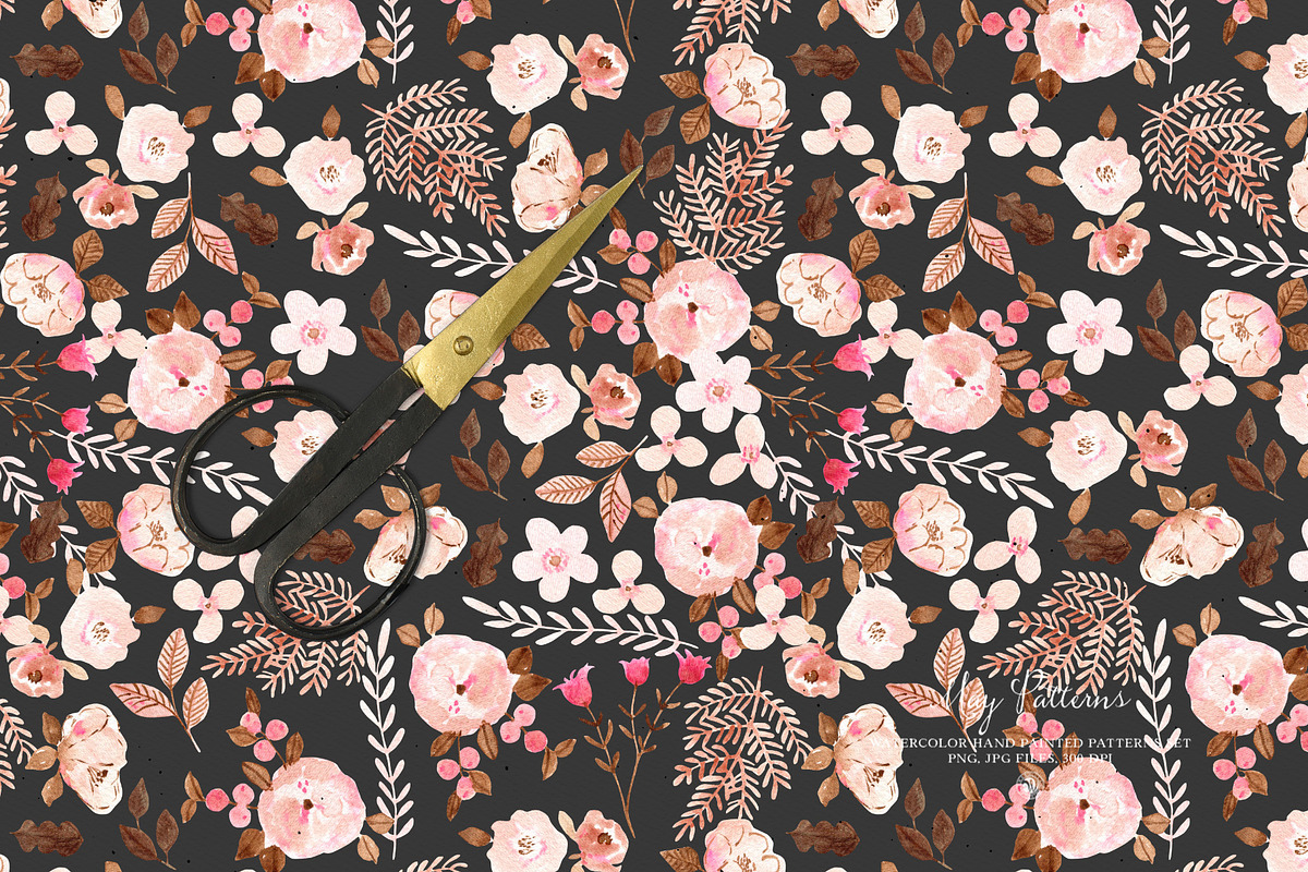 May Patterns - watercolor patterns, a Pattern Graphic by Webvilla Studio