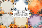 Halloween Border Backgrounds, a Background Graphic by PcuDesigns Illustrations (Thumbnail 1 of 3)