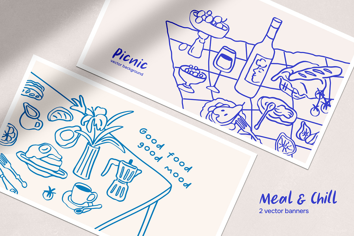 Breakfast & picnic food backgrounds, a Food Illustration by Good Studio (Photo 1 of 3)