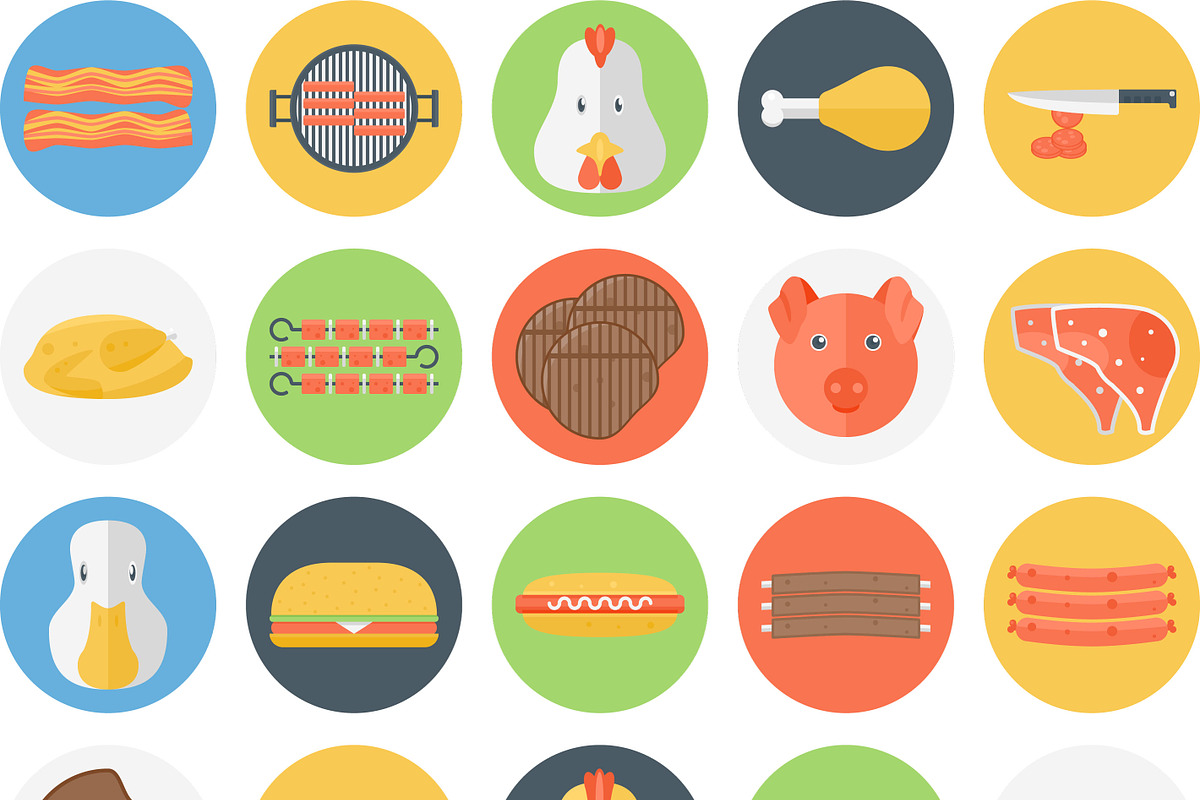 150 Funky Food Icons, an Icon by Flat Icons (Photo 6 of 6)